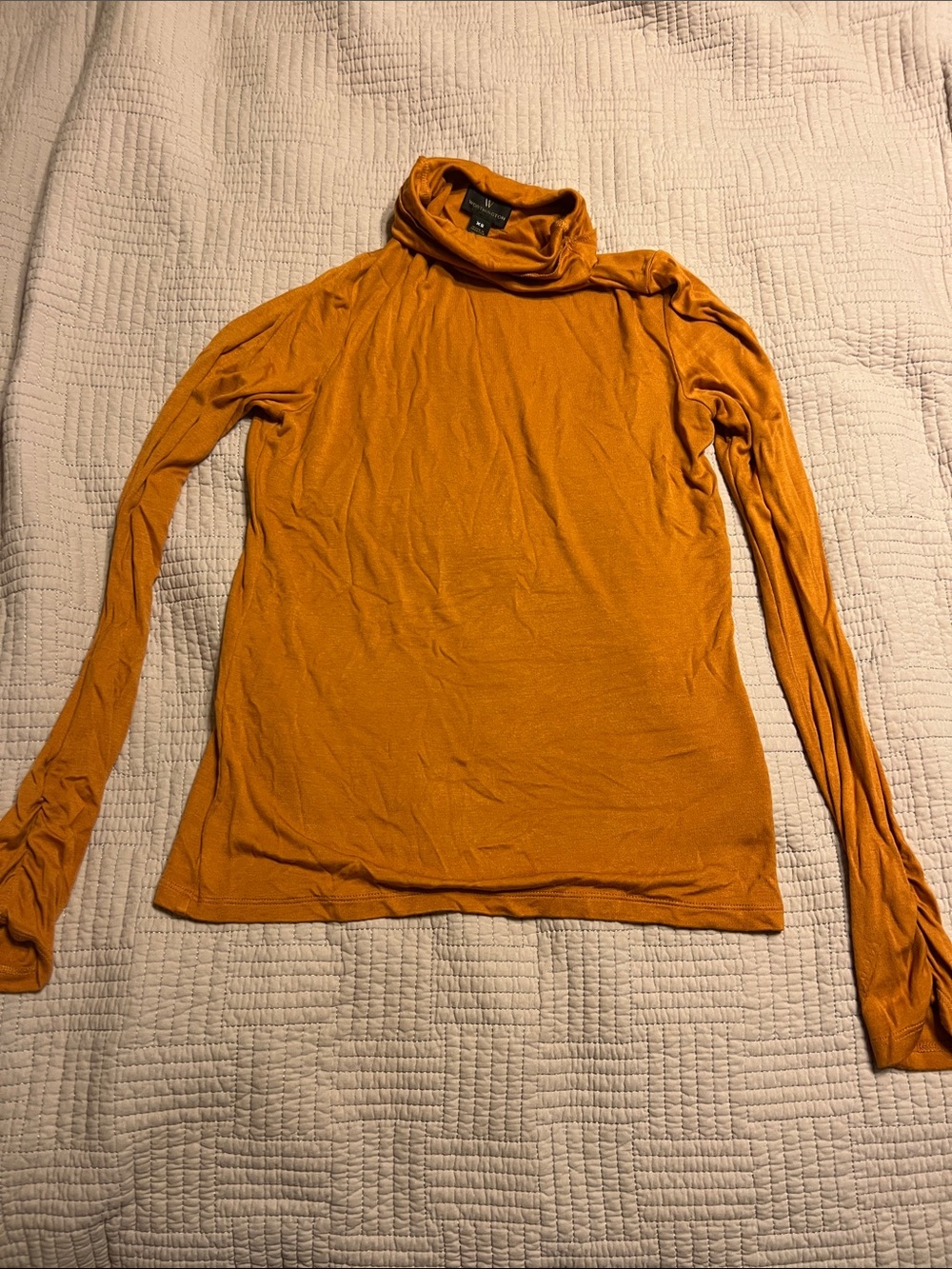 Worthington Mustard Lightweight Turtleneck Long Sleeve Top